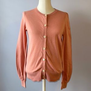 LOFT BUTTON DOWN PEACH CARDIGAN